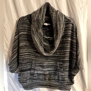 Ann Taylor Loft Black Cropped, Cowl Neck Sweater, Size Small.